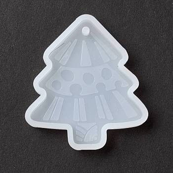 Christmas Theme DIY Snowflake Pendant Silicone Molds, Resin Casting Molds, for UV Resin & Epoxy Resin Jewelry Making, White, 55x50x7mm, Hole: 2.5mm