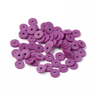 Flat Round Eco-Friendly Handmade Polymer Clay Beads(CLAY-R067-6.0mm-05)-4