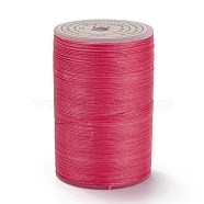 Round Waxed Polyester Thread String, Micro Macrame Cord, Twisted Cord, for Leather Sewing Stitching, Cerise, 0.3~0.4mm, about 174.98 Yards(160m)/Roll(YC-D004-02A-048)