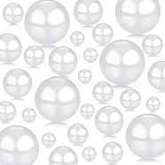 ABS Plastic Imitation Pearl Beads, No Hole, White, 10~30mm, 150pcs/set(FIND-WH0127-18B)