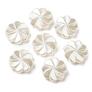 ABS Imitation Pearl Beads, Flower, 11x11x3.5mm, Hole: 1.2mm(OACR-K001-34)
