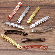 Stainless Steel Hair Barrette Findings, French Hair Clip Findings, Stainless Steel Color, 70mm(OHAR-PW0001-198P-C)