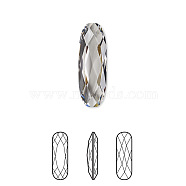 Austrian Crystal Rhinestone, 4161, Crystal Passions, Foil Back, Faceted Long Classical Oval Fancy Stone, 001_Crystal, 15x5x2mm(X-4161-15x5mm-001(F))