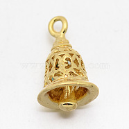 Brass Bell Pendants, Golden, 16x9mm, Hole: 1mm(KK-F0293-09)