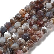 Natural Botswana Agate Beads Strands, Faceted, Star Cut Round Beads, 8x8x8mm, Hole: 1mm, about 46pcs/strand, 15.35 inch(39cm)(G-NH0002-C01-02)