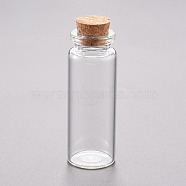Glass Bead Containers, with Cork Stopper, Wishing Bottle, Clear, 2.15x5.95cm, Capacity: 12ml(0.4 fl. oz)(AJEW-P072-01A)