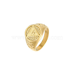 Stainless Steel Gold Plated Ring with Eye(HR8975-1)