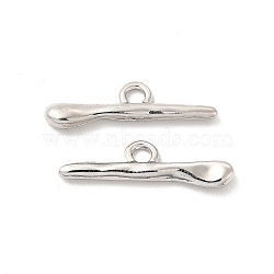 Alloy Pendants, Long-Lasting Plated, Cadmium Free & Lead Free, Irregular Shape, Platinum, 6x22x2.2mm, Hole: 2.2mm(PALLOY-E024-23P)