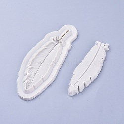 Food Grade Silicone Molds, Fondant Molds, For DIY Cake Decoration, Chocolate, Candy, UV Resin & Epoxy Resin Jewelry Making, Feather, Antique White, 11x3cm(DIY-I012-02)
