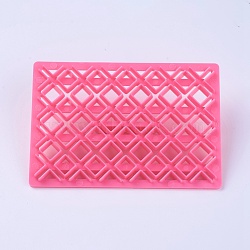 Food Grade Plastic Cookie Printing Moulds, DIY Biscuit Baking Tool, Square, Pink, 111x75x20mm(DIY-K009-52A)