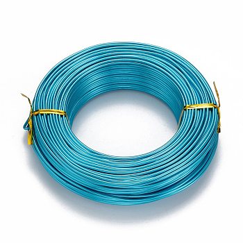 Round Aluminum Wire, Flexible Craft Wire, for Beading Jewelry Doll Craft Making, Dark Turquoise, 12 Gauge, 2.0mm, 55m/500g(180.4 Feet/500g)
