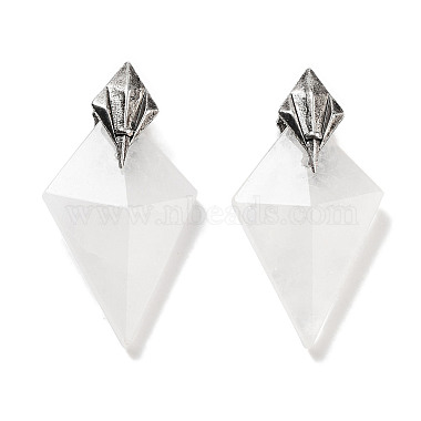 Antique Silver Kite Quartz Crystal Pendants