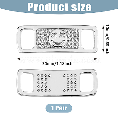 Hobbiesay 1 paire de boucle de chaussure en alliage et zircone cubique(FIND-HY0003-41)-2