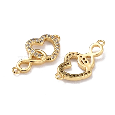 Brass Micro Pave Clear Cubic Zirconia Links Connectors(ZIRC-A021-72G)-2