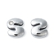 Alloy Rhinestone Initial Letter.S Slide Charms Fit DIY Wristbands & Bracelets(X-ZP2S-NLF)-1