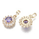 Brass Micro Cubic Zirconia Charms(KK-N235-032C)-2