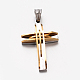 Bijoux pour hommes 201 pendentifs croix en acier inoxydable(STAS-F010-44G)-1