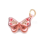 Printed 304 Stainless Steel Pendants, Golden, Butterfly, 15x19x4mm, Jump Ring: 6x1mm, 4mm Inner Diameter(STAS-B125-01A-G)