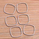 201 Stainless Steel Linking Rings, Rhombus, Stainless Steel Color, 16x16x1mm(STAS-C030-09B-P)
