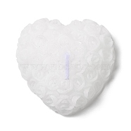 Paraffin Candle Holder, for Valentine's Day, Wedding Home Party Decoration, Heart, White, 7.7x7.8x2.45cm(DJEW-K022-01A)