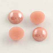 Pearlized Plated Opaque Glass Cabochons, Half Round/Dome, Rosy Brown, 3x1mm(PORC-S801-3mm-03)