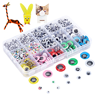 Elite 1Box Craft Plastic Doll Eyes Cabochons Set, Half Round, Doll Making Supplies, Mixed Color, 1500pcs/box(DOLL-PH0001-11)