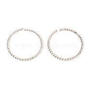 304 Stainless Steel Open Jump Rings, Twist Rings, Stainless Steel Color, 22x2mm, Inner Diameter: 20mm(STAS-I178-06A)