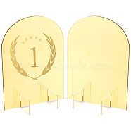 Acrylic Blank Table Sign, Arch-shaped, Gold, 130x79.8x179mm, 3pcs/set(DIY-WH0019-95A)