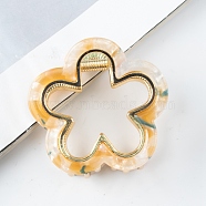 Flower Shape PVC Plastic Claw Hair Clips, Hair Accessories for Women Girls, Orange, 47x45x32mm(PW-WG34467-02)