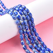 Natural Lapis Lazuli Beads Strands, Drum, 9x6mm, Hole: 1mm, about 43pcs/strand, 153.54''(390cm)(G-K311-10B-03)