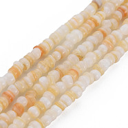 Natural Freshwater Shell Beads Strands, Heishi Beads, Flat Round/Disc, Seashell Color, 3~4x0.3~3mm, Hole: 0.6mm, about 215~218pcs/strand, 14.96 inch~15.16 inch(38cm~38.5cm)(SHEL-S278-066C)