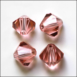 Imitation Austrian Crystal Beads, Grade AAA, Faceted, Bicone, Flamingo, 10x9~10mm, Hole: 0.9~1.6mm(SWAR-F022-10x10mm-319)