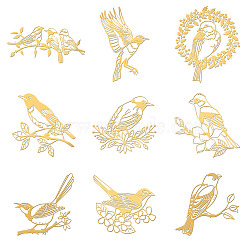 Nickel Decoration Stickers, Metal Resin Filler, Epoxy Resin & UV Resin Craft Filling Material, Bird, 40x40mm, 9 style, 1pc/style, 9pcs/set(DIY-WH0450-058)
