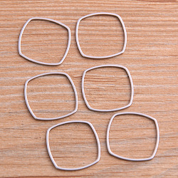201 Stainless Steel Linking Rings, Rhombus, Stainless Steel Color, 16x16x1mm(STAS-C030-09B-P)