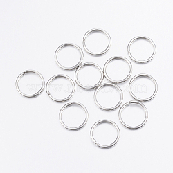 304 Stainless Steel Open Jump Rings, Stainless Steel Color, 13x1.5mm(15 Gauge), Inner Diameter: 10mm, about 119pcs/50g(X-STAS-P151-01)
