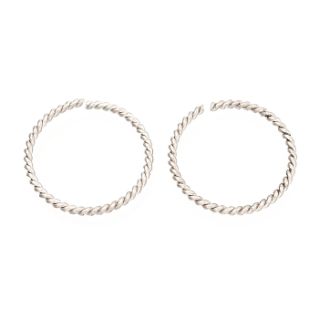 304 Stainless Steel Open Jump Rings, Twist Rings, Stainless Steel Color, 22x2mm, Inner Diameter: 20mm