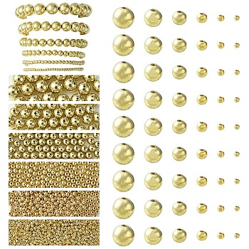 CCB Plastic Beads, for DIY Jewelry Making, Round, Golden, 3x2.5mm, Hole: 1.2mm