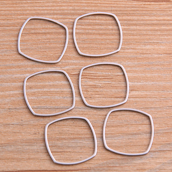 201 Stainless Steel Linking Rings, Rhombus, Stainless Steel Color, 16x16x1mm