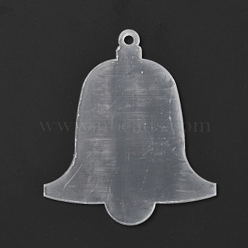 Christmas Bell Acrylic Transparent Pendant Decorations, for Paint DIY Ornament Projects and Crafts, Wheat, 76x66x2mm, Hole: 3.5mm, 10pcs/set(HJEW-F013-03)
