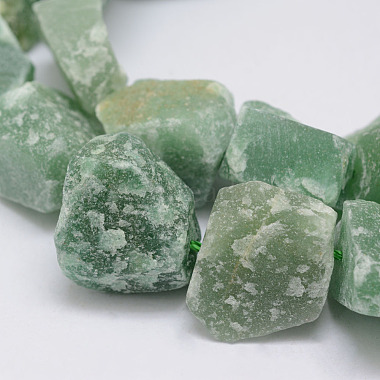 Raw Rough Natural Green Aventurine Bead Strands(G-F403-03)-3