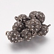 Alloy Rhinestone Magnetic Clasps with Loops(X-RB-H116-2-B)-1