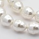 Coquille ovale brins perles de perles(BSHE-M008-09)-1