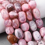 Natural Dragon Veins Agate Beads Strands, Dyed and Heated, Pale Violet Red, 10~21x10~22x13~16mm, Hole: 2mm, about 21~23pcs/strand, 14.29~14.76 inch(36.3~37.5cm)(G-C258-04A)