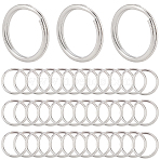 40Pcs 304 Stainless Steel Split Key Rings, Keychain Clasp Findings, Stainless Steel Color, Inner Diameter: 15mm, 18x1.4~2.2mm(STAS-CY0001-01B-P)