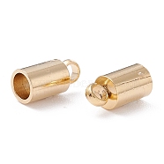 201 Stainless Steel Cord Ends, End Caps, Column, Real 24K Gold Plated, 8x4mm, Hole: 1.5mm, Inner Diameter: 3mm(X-STAS-H410-20G-I)