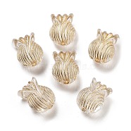 Metal Enlaced Transparent Acrylic Beads, Golden Plated, Wallet, Clear, 11.5x9x6.5mm, Hole: 1mm(X-MACR-M045-08)