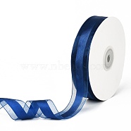 Solid Color Organza Ribbons, for Party Decoration, Gift Packing, Royal Blue, 1"(25mm), about 50yard/roll(45.72m/roll)(ORIB-E005-B15)