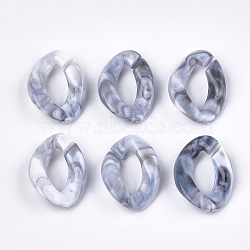 Acrylic Linking Rings, Quick Link Connectors, For Curb Chains Making, Imitation Gemstone Style, Twist, WhiteSmoke, 29x21x6.5mm, Hole: 17x8mm, about 315pcs/500g(OACR-S021-19A-07)