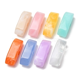 Two-Tone Imitation Gemstone Acrylic Beads, Rectangle, Mixed Color, 34x12x11mm, Hole: 5mm, about 130pcs/500g(AC-CBA7B05-16)
