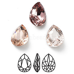 K9 Glass Rhinestone Cabochons, Point Back & Back Plated, Faceted, Teardrop, Mixed Color, 14x10x5.50mm(RGLA-M016-B02-D)